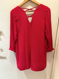 Beautiful Red criss-cross back Shirt