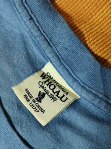 Women Blue Graphic Print Cotton Tshirt