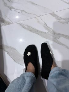 Cozy Black crochet socks