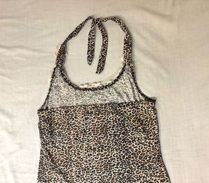 Beautiful Leopard Floral Halter Top