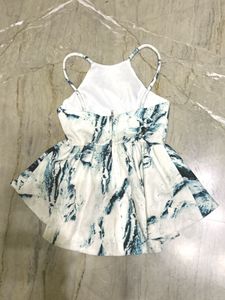 Stylish Marble Print Peplum Top