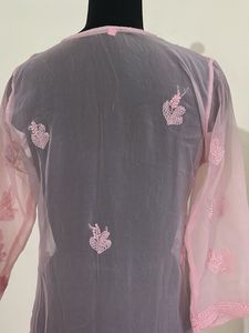 Pink Chikankari Kurti