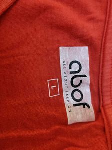 red short length tshirt oversized