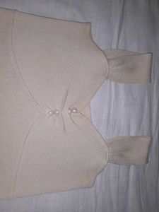 Cream Pearl Button Tank Top