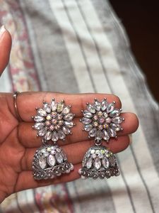 Silver Jhumka Earrings
