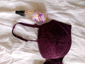 branded burdundy lace braa.