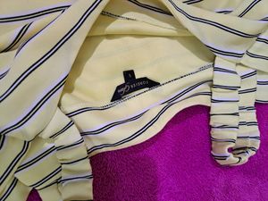 Tieable Yellow Cold Shoulder One Piece Dress