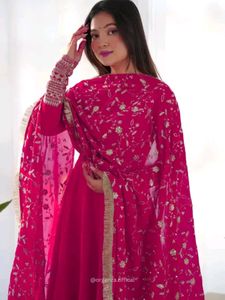 New/Unused Embroidered Straight Gown With Dupatta