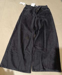 Allen Solly Black Wide Leg Denim Jeans, 30 Size