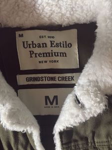 dark green denim jacket