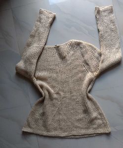 Beige Knit Sweater crochet