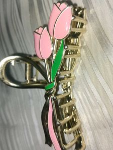 Pink Tulip Hair Claw Clip