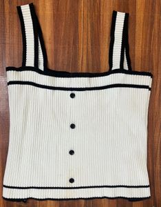 Ribbed Knit Button-Front Tank