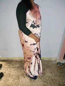 satin saree with black blouse