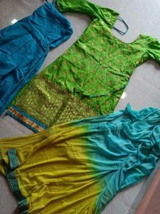 Green Embroidered Kurta Set