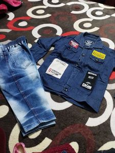 baby boy Denim Shirt & Jeans Set
