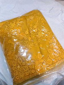 Elegant Yellow Embroidered Saree