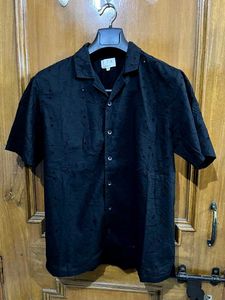 ETA (WESTSIDE) BLACK EMBROIDERED RELAXED FIT SHIRT