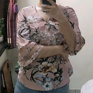 Floral Bell Sleeve Top