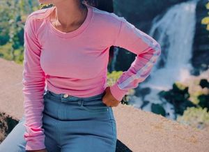 Pink Sweatshirt Crop Top