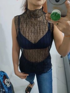 Halter Neck Mesh Top