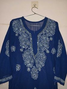 Elegant Blue Embroidered Kurta