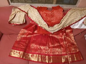 BrandNew Red&amp;Gold Lehenga With StitchedBlouse