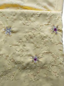 Elegant Lemon Yellow Embroidered Saree | Floral De