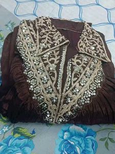 Maroon Embroidered Kurta Set