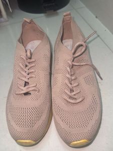 Beige Knit Sneakers