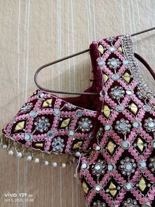 Embroidered Velvet Blouse