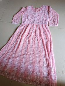 Elegant Pink Embroidered Dress