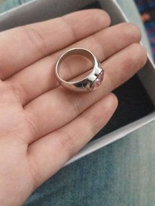 Pink Crystal Heart Ring