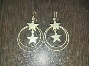 Drop Ring Silver Earrings (Free studs)
