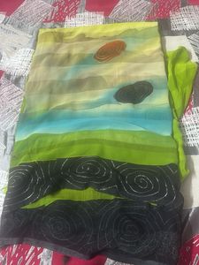 Striped Green & Blue Saree