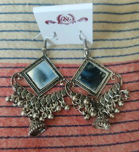 Mirror Jumka With Silver Design