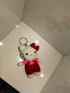 Crochet Hello Kitty Keychain 💕