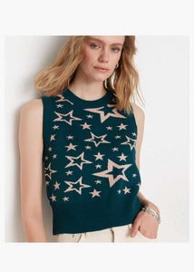 Star Pattern Sleeveless Sweater