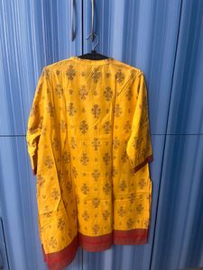 Rang man h Yellow Printed Kurta-Xl