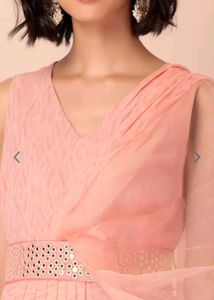 Indya Maxi Dress With Attached Dupatta