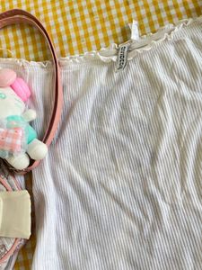 Cute White Long Sleeve Top