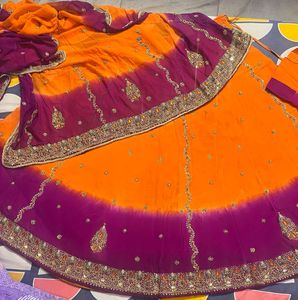 Royal Purple &amp; Orange Designer Lehenga Choli