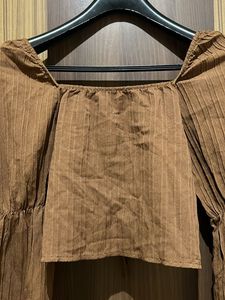Brown Tie-Front Crop Top