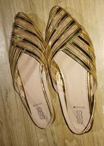 Gold Flats Sandals