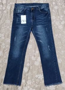 Zara Distressed Hem Jeans