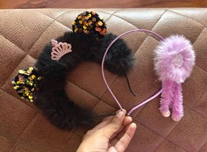 Cotton Candy Fur Bands- Set of 2