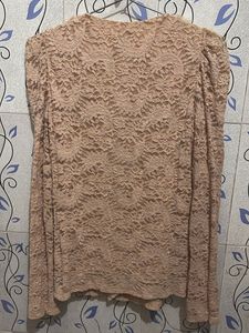 Lace Top with Fur Collar