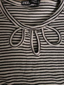Striped Tie-Neck Top