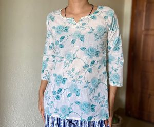 Floral Print Short Kurti