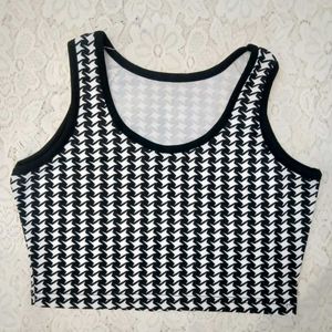 Houndstooth Crop Top